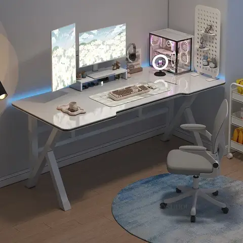 Italian Light Luxury Computer Desks Thick K Legs Desktop Gaming Tables Simple Home Student Study Desk Modern Office Furniture N