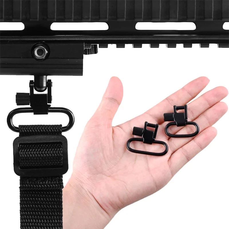 2Pcs Sling Swivel 1 in Rifle Sling Swivels Two Point Mount | Tri-lock Sling Swivel for Secure Installation, Heavy-duty Metal