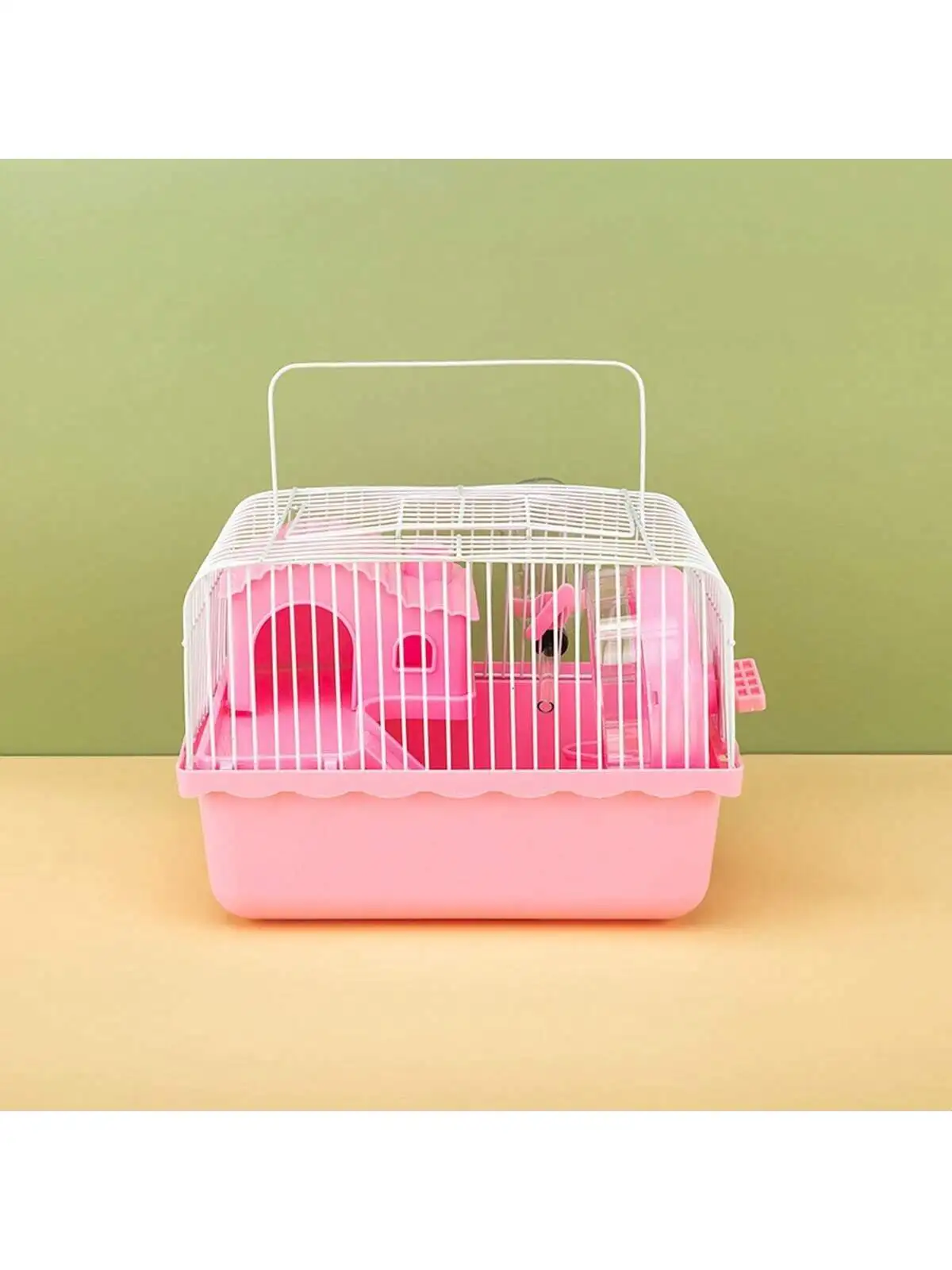 1pc Hamster Cage Small Castle three-story Villa with House Castle Cage Transparent Small hamster cage Base cage Portable cage Pe