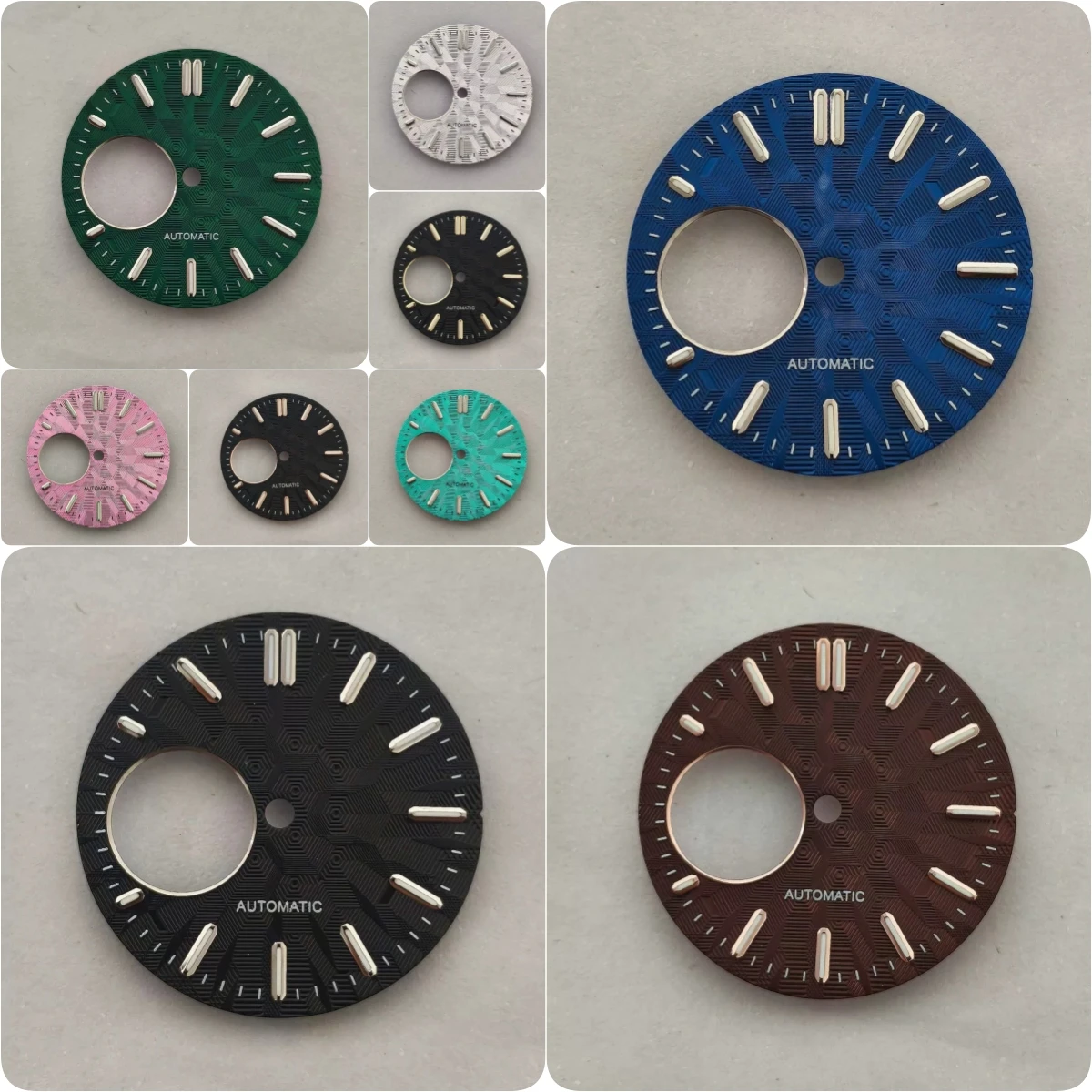 28.5mm No Logo Hollowed-out Dial Fit NH38 Movement Green Luminous Custom Logo High-Quality Watch Modification Accessories