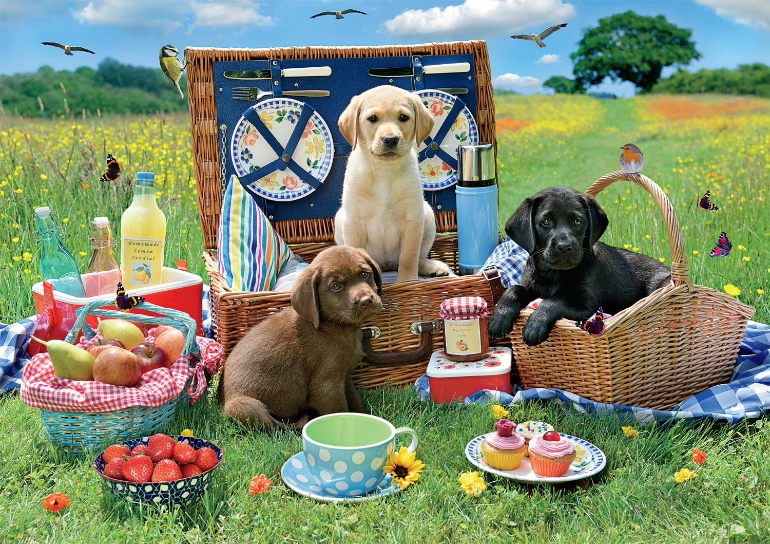 1000 PCS Jigsaw Puzzles for AdultsAdorable Animals Puppy Park Picnic Puzzles Educational Games Colorful Puzzles Gifts Home Decor