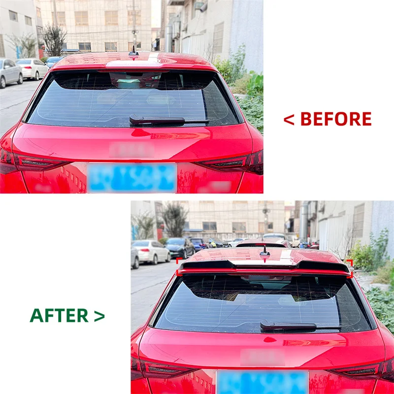 Tail Tailgate Splitter Lip Spoilers For Audi A3 8Y Sline Hatchback 2021 + Rear roof Trunk Lip top Spoiler HIGH KICK DUCKBILL