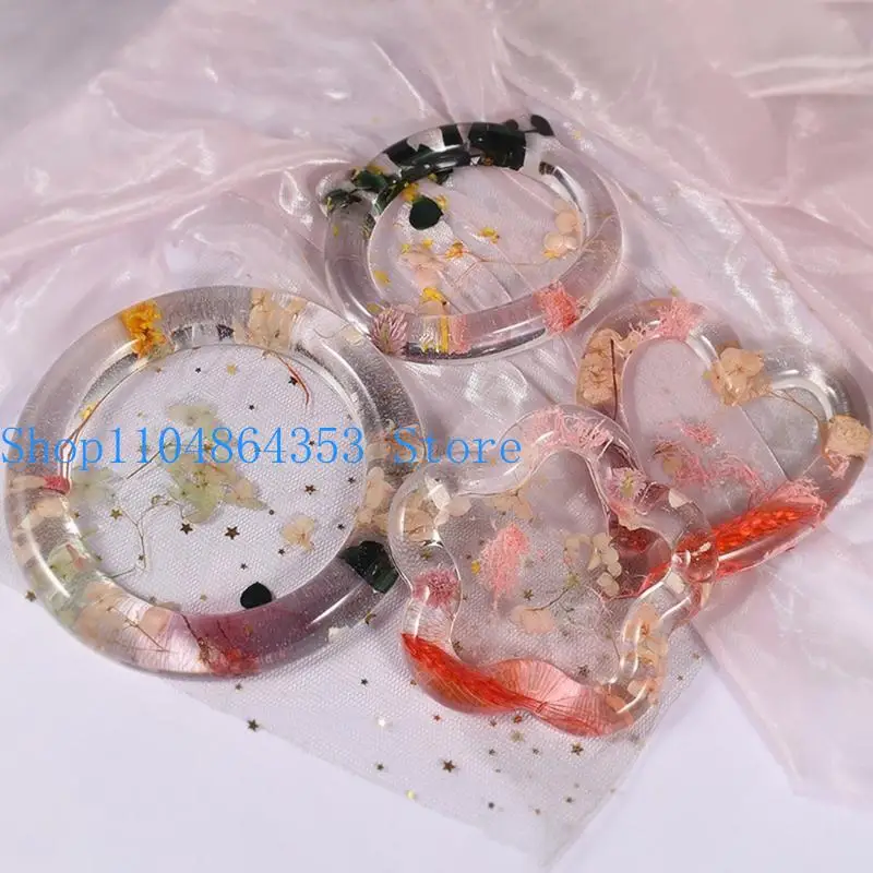 652F قالب صينية سيليكون مبتكر قالب كوستر من راتنج الإيبوكسي أداة صنع المجوهرات أداة عرض المجوهرات قالب أدوات المائدة #5