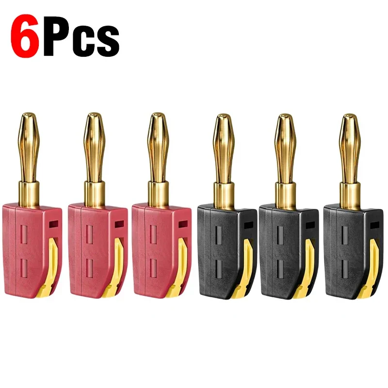 1-6PCS Tragbare 32A 4mm Bananen Stecker Solderless Quick Connect Hohe Strom Vergoldete Anschlüsse audio Kupfer Lautsprecher Verstärker
