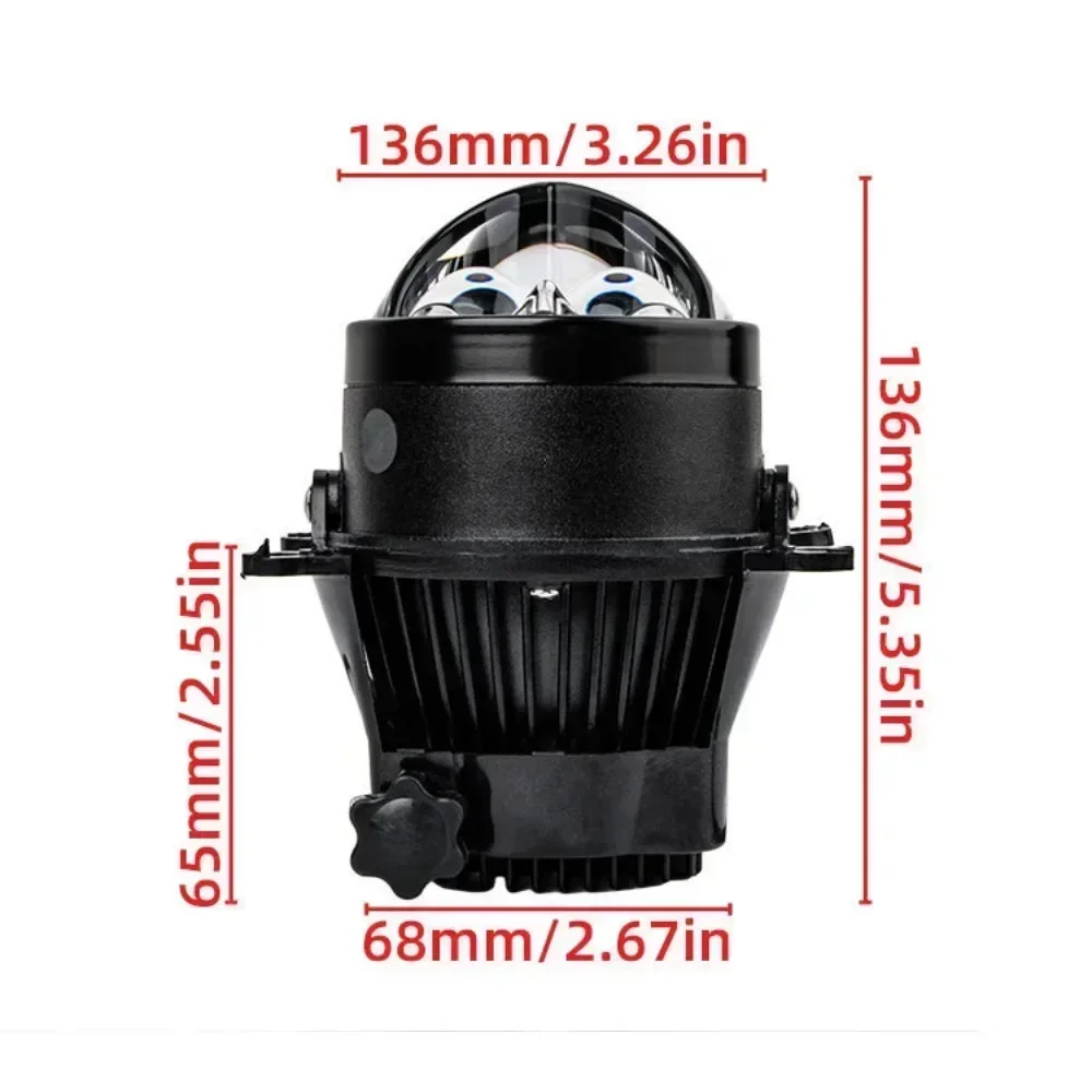 Dual Color 3000K/6000K Laser Fog Lamp Lens Projector for Clearer Visibility