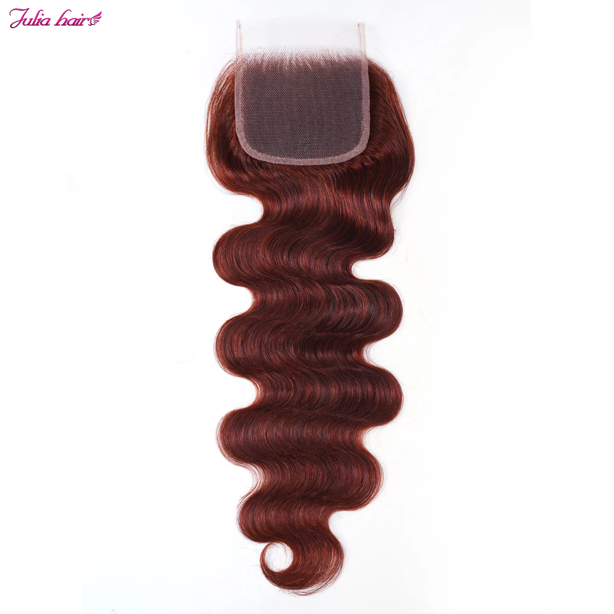 Reddish Brown Body Wave เส้นผมมนุษย์รวมกลุ่มกับการปิด4X4ฟรี Part Pre Plucked บราซิลรวมกลุ่มกับการปิด Pre-สี Rem