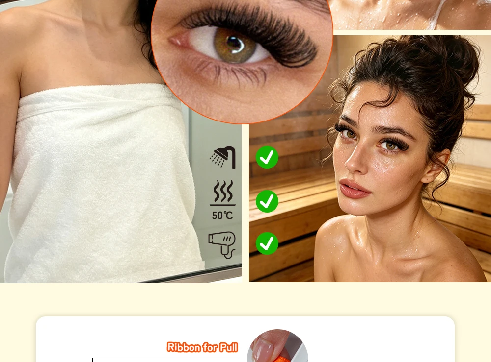 LUKATME U-Form 6D Kleeblatt Wimpernverlängerungen, vorgefertigte Fächer, schwarze C/D-Curl, weiche, flauschige, dimensionale Wimpern 8-15mm für den Salon – Detail 11