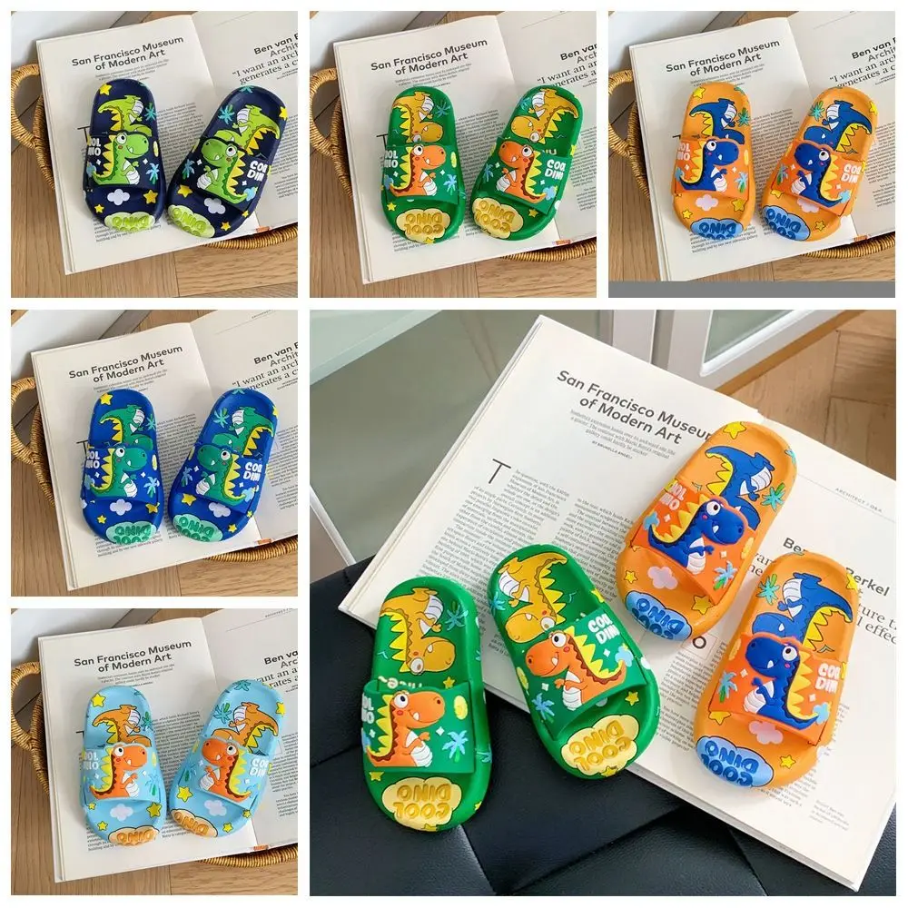 Cartoon Cute Dinosaur Slippers Platform EVA Cartoon Animal Slippers Anti Slip Solid Color Children's Bathroom Sandals Bedroom