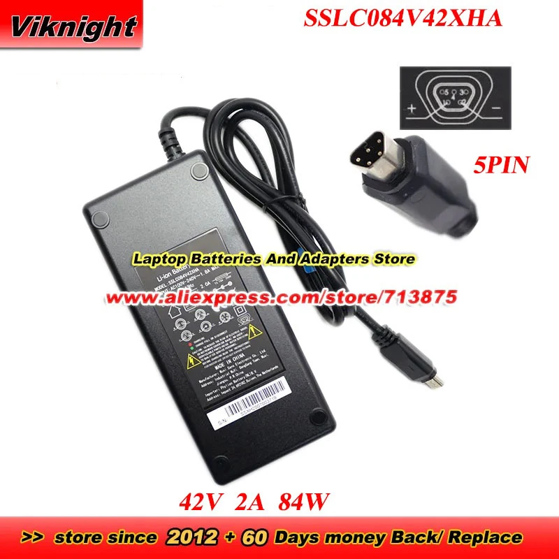

SSLC084V42XHA Charger 42V 2A With 4 Sides And 5 Pins AC Adapter