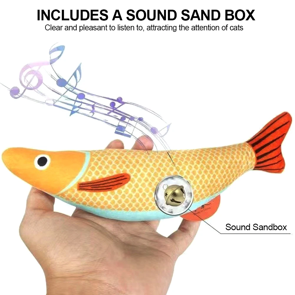 Simulation Fish Goldfish Cat Toy Catnip Cat Chew Bite Plush Toys Pillowfish Interactive Sounding Cat Supplies