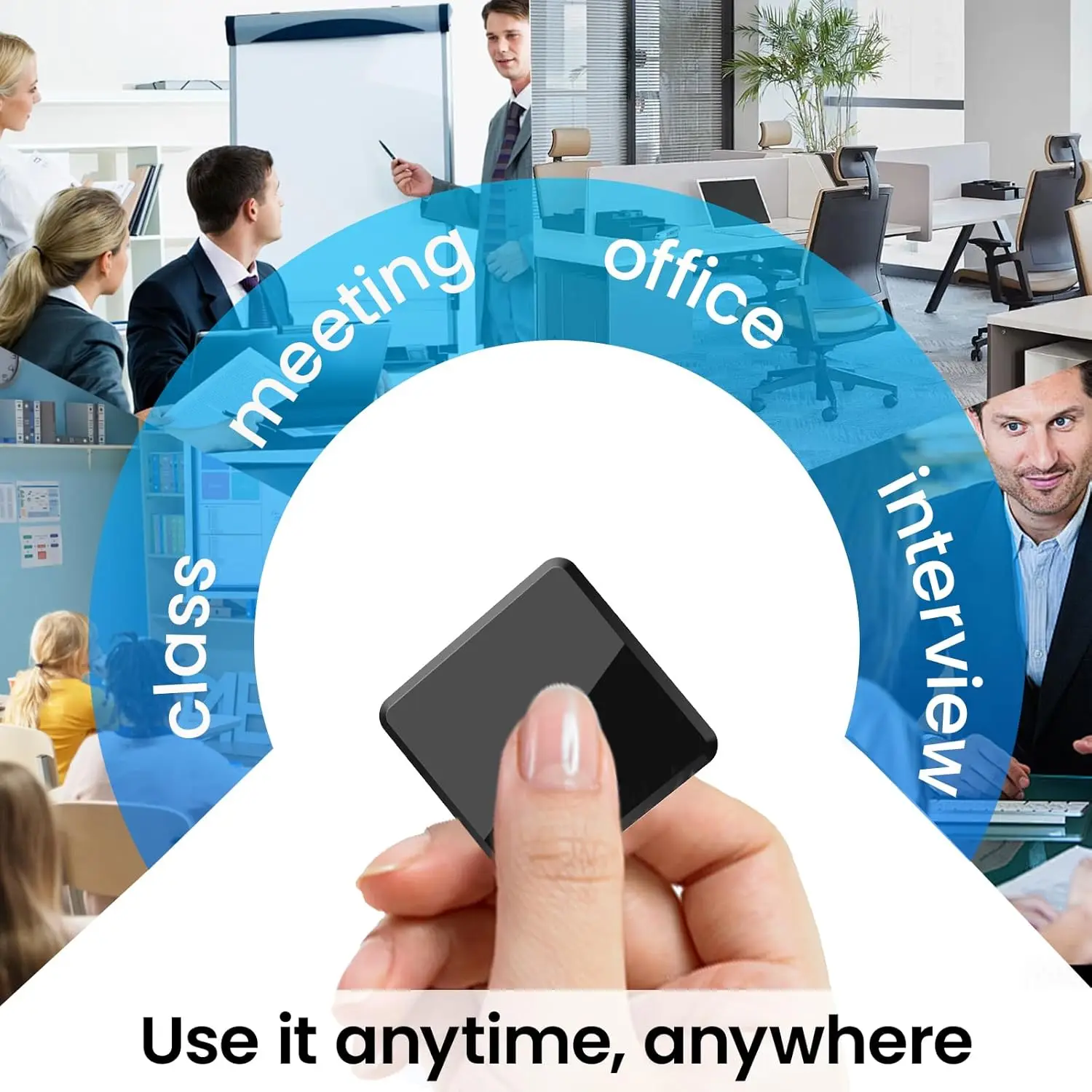 مسجل صوت صغير 64 جيجابايت للاجتماعات والمحاضرات والسيارة - صوت واضح