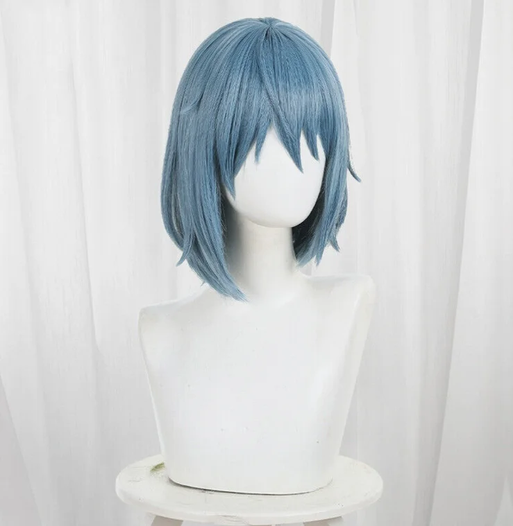 Puella Magi Madoka Magica Sayaka Miki Cosplay Wigs 33cm Blue Synthetic Hair