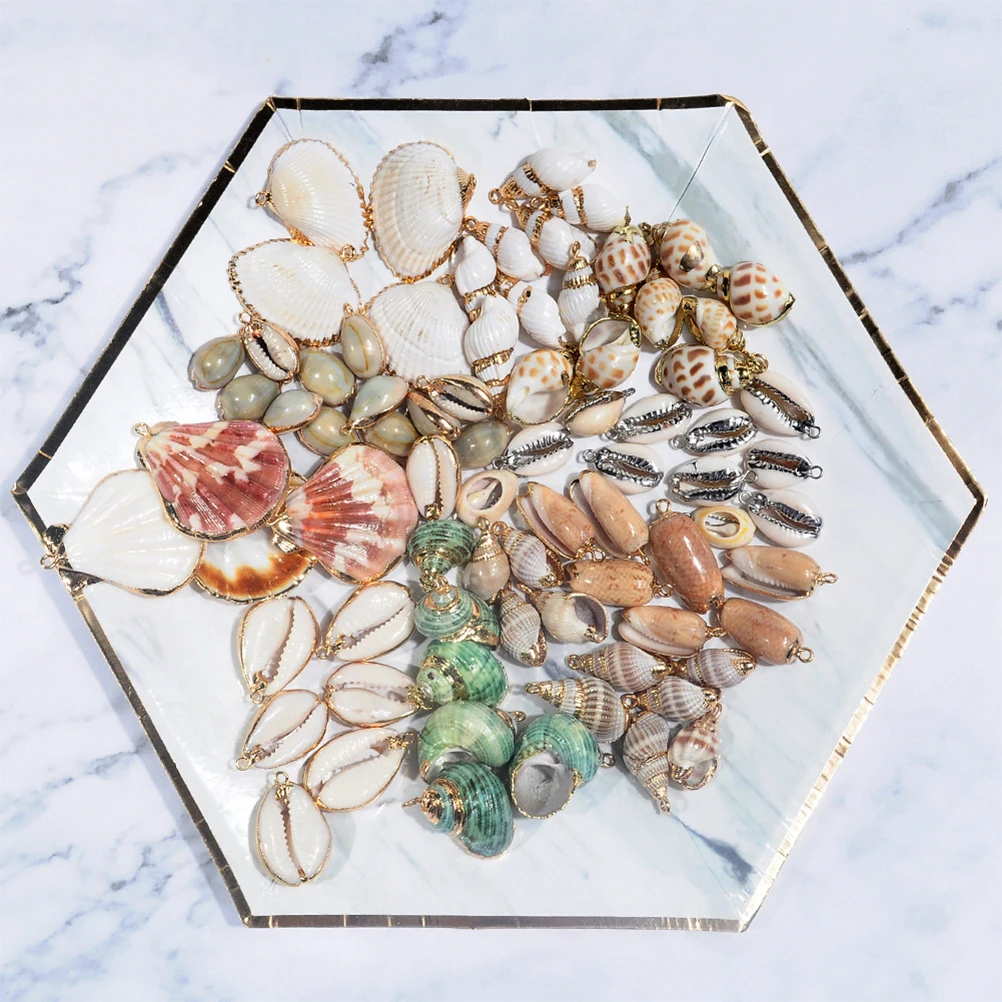 

12pcs Shell Jewelry Components Durable Lightweight Charms For Diy Crafts Necklaces Earrings Decorative Shells