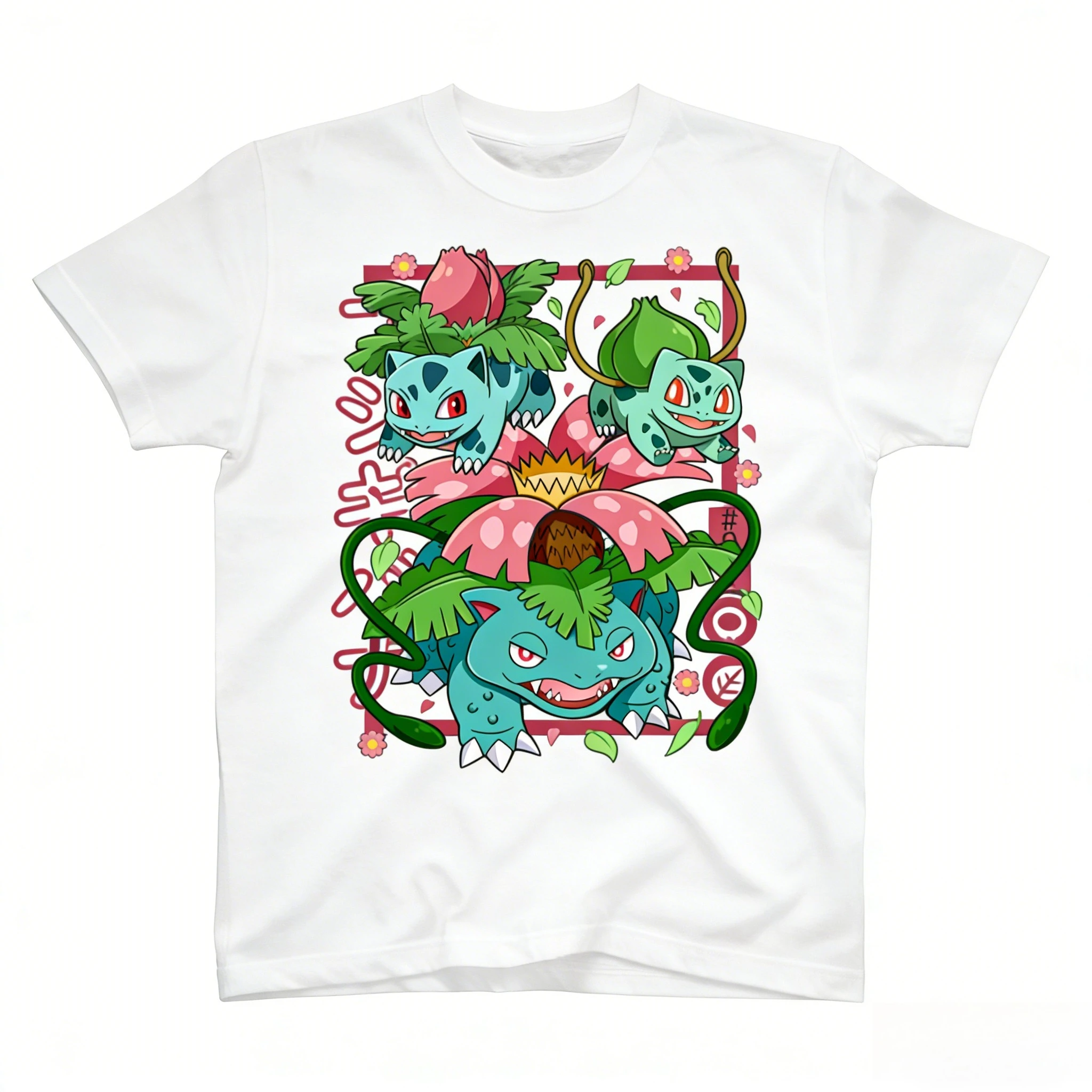 T-shirt imprimé Pokémon Bulbasaur Evolution pour hommes et femmes, haut Harajuku, Streetwear, nouvelle collection été 2026