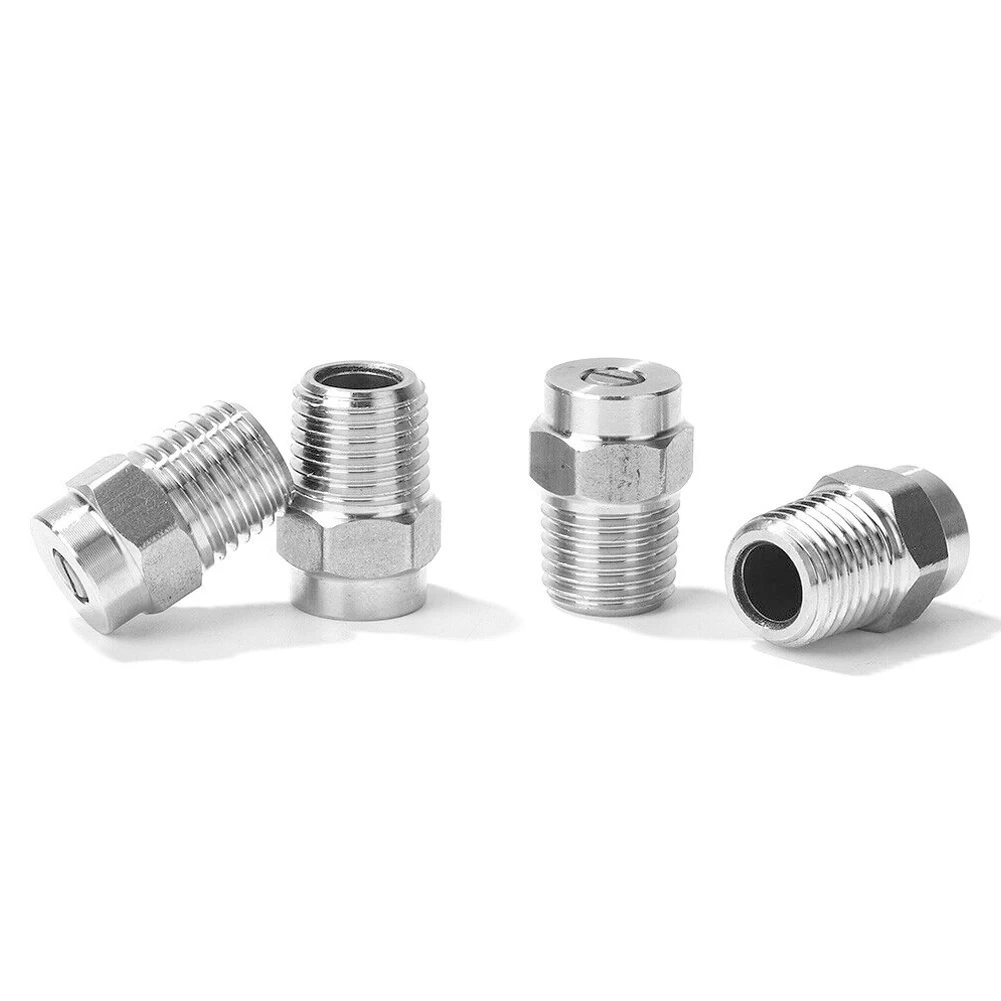 

High Quality Nozzles Threaded Dust Collectors. 40 Degrees 4000 PSI 4pcs Pressure Replacement Tips Stainless Steel