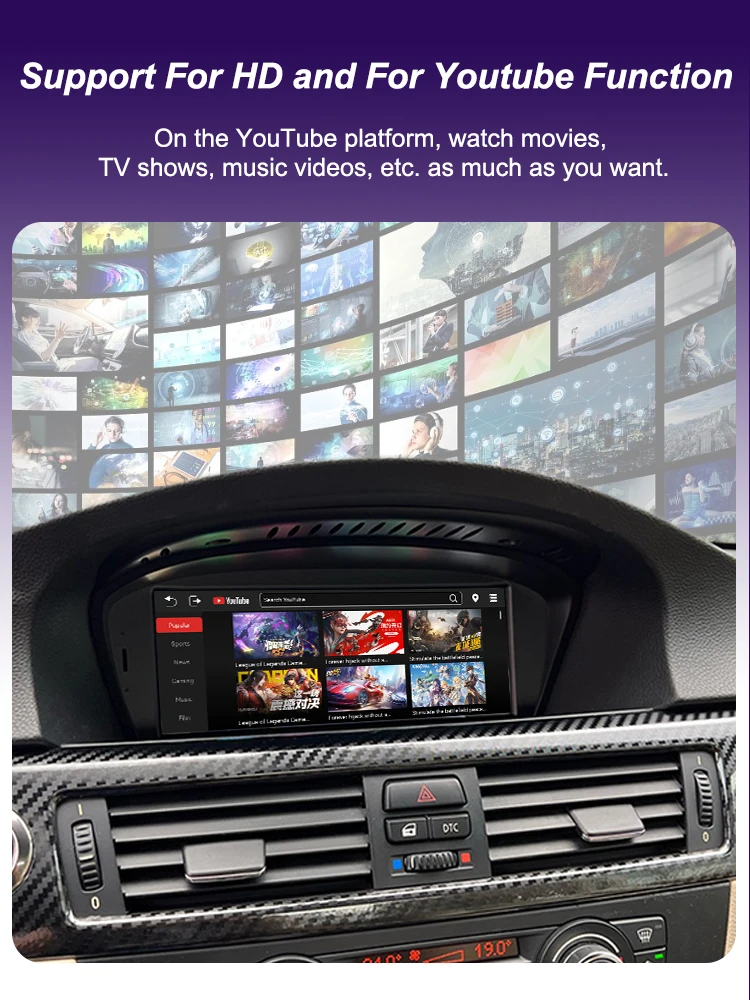 AUTOTOP 8.8" Wireless Carplay Android Auto Car Radio For BMW 3/5 Series E60 E61 E63 E90 E91 CIC CCC Linux Touch Screen YouTobe