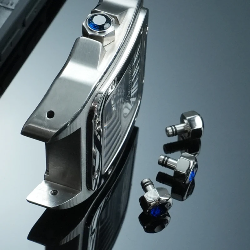 Accesorios de reloj para la serie Cartier Sandus, accesorios de repuesto de corona con cabeza de reloj de acero inoxidable de alta calidad