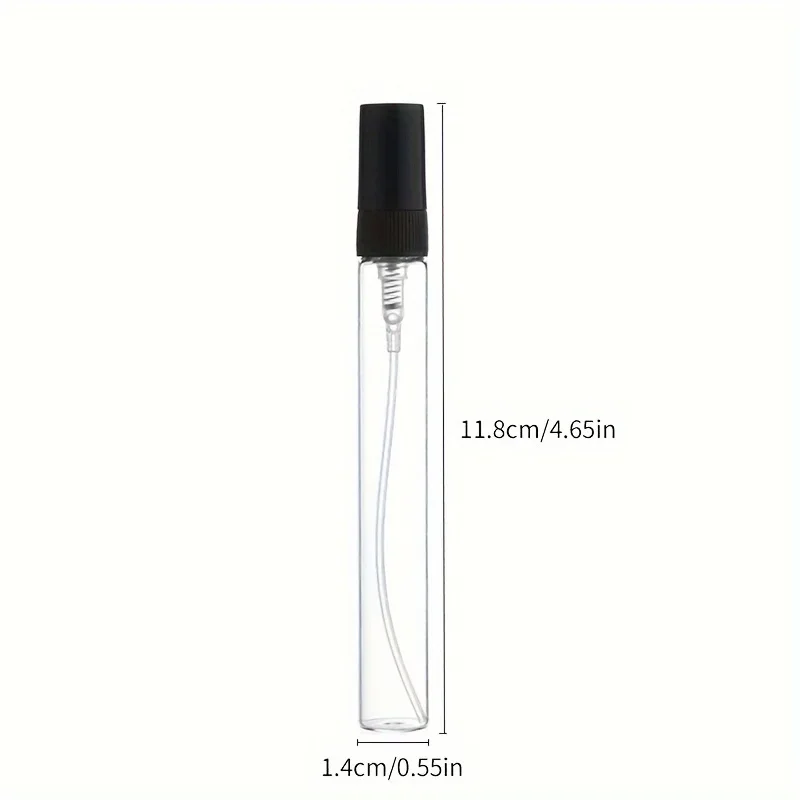 25pcs 10ml Refillable Empty Portable Glass Spray Bottle with Plastic Nozzle Pocket Spray Perfume Bottle - Travel Accessories
