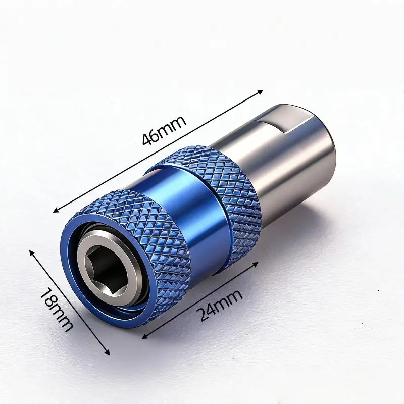 [ZY]1Pcs Automatic-Locking Hex Shank Adapter 10mm Threaded To 1/4 Inch Hex Adapter Quick Release Drill Converter Metal[ZY]