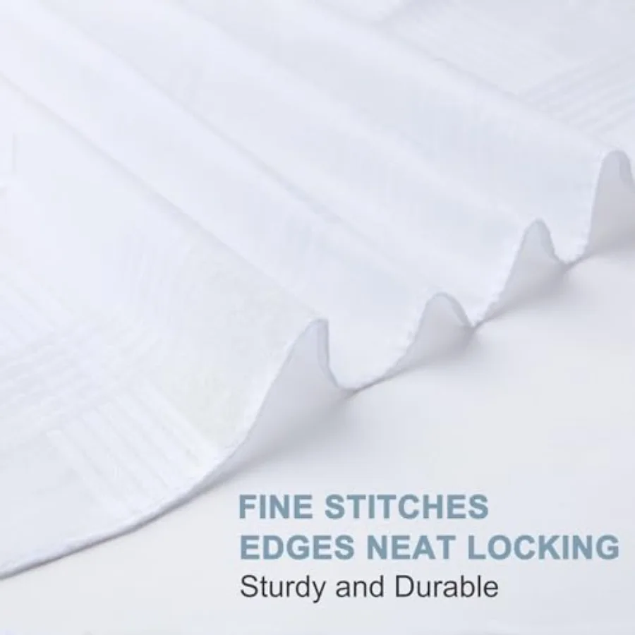 12 Pcs Handkerchiefs for Men 100 Soft Cotton White Men's Handkerchiefs Large Classic Hankies for Men Perfect for Formal Events