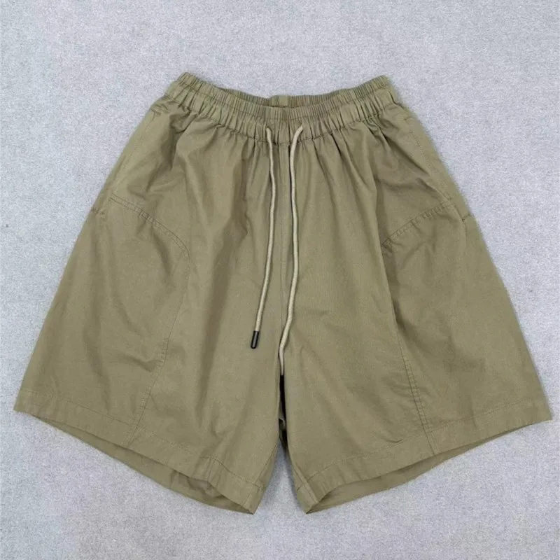 JOHNMOB-Short cargo japonais taille haute en coton pour femme, vêtement décontracté à jambes larges, cinq points, nouvelle collection été 2025