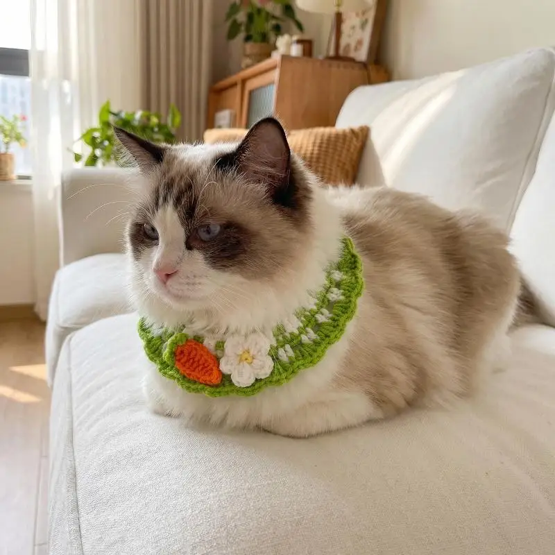 Cute Woven Flower Pet Collar For Small Medium Pets Flower Kn