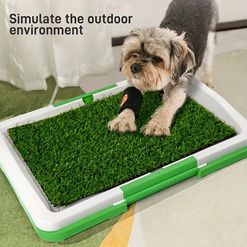 Detachable Plastic Frame - Pet Safety Dog Toilet Training Grass Mat, Easy To Clean, Does Not Accumulate Urine, Suitable For