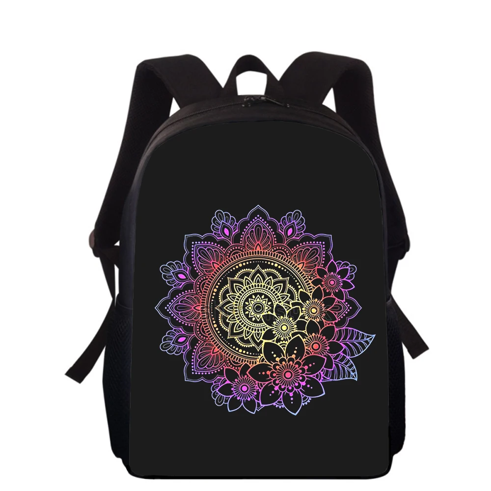 Mandala Blume Totem Kunst 3D-Druck Kinder Rucksack Grundschule Schult aschen für Jungen Mädchen Rucksack Schüler Schulbuch Taschen 16 Zoll