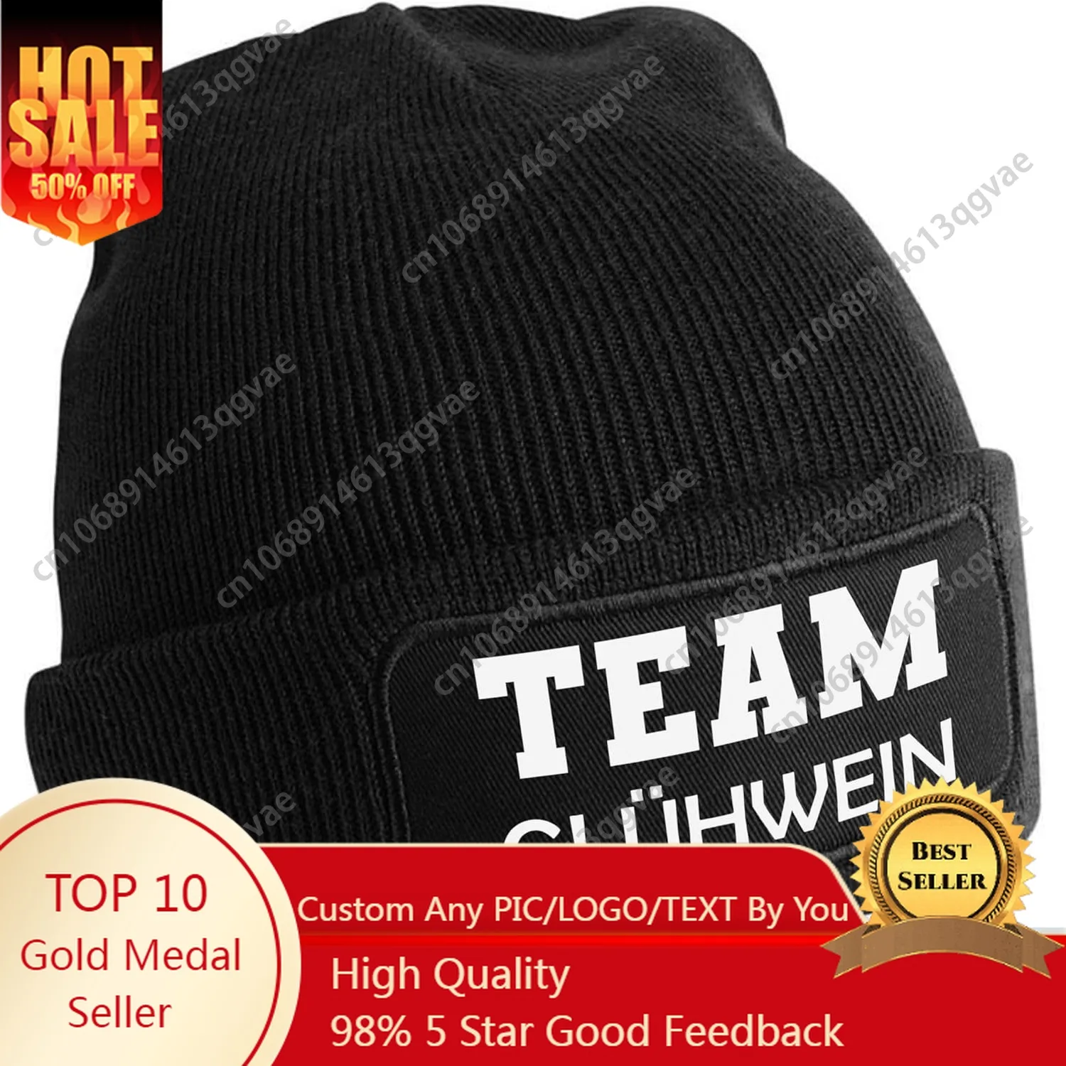

Herzbotschaft Beanie Knitted Hat with Saying | Team Glühwein | Choice of Colours | Unisex SoftTouch Pleasantly Soft and Warm Win