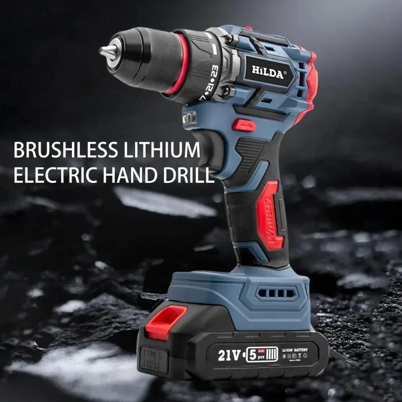 New 21V Brushless Lithium Electric Hand Drill Rechargeable Multi-function High-power Household Electric Tools