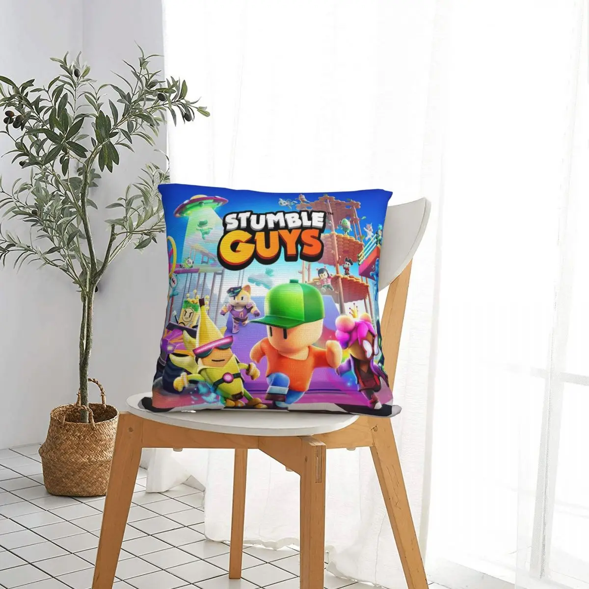 Stumble Guys Square Pillow Case Cartoon Game Cushion Covers Creative Zippered Decor Pillowcase for Sofa 18\