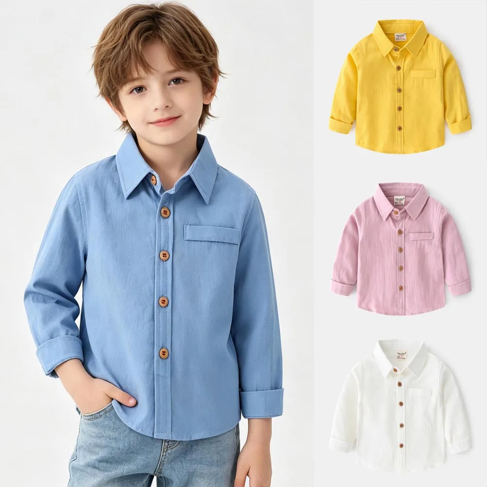 Boys Boys Clothes Spring Boy Blouse and Shirt 2 3 4 5 6 Years Cotton Kids Shirts Autumn Outerwear Button Up Plain White School Shirt - Aliexpress Deal