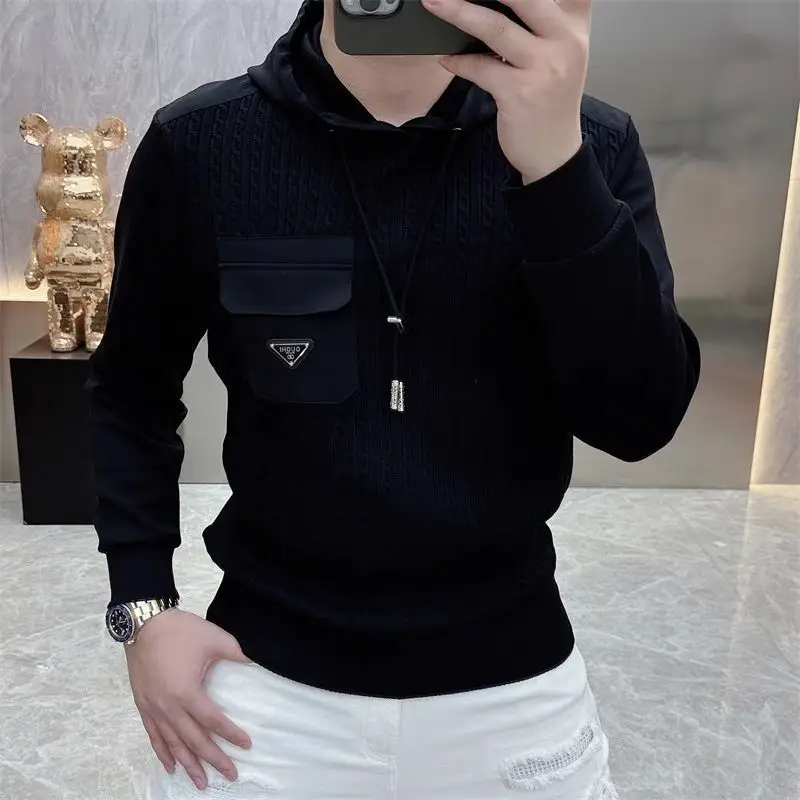 Men New Personalized Trendy Brand Internet Celebrity Handsome and Versatile Hooded Long-sleeved Sweat Shirt