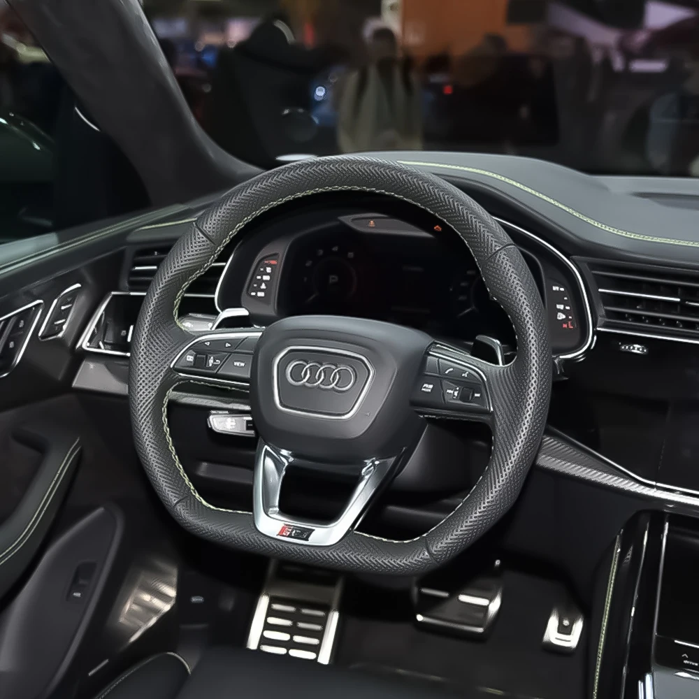 Lenkrad-Dekorationsring-Abdeckungsaufkleber für Audi A3 A7 Q3 Q7 Q5 E-TRON A8 A7L Q6 Q8 SQ5 Q5L A4L A6L A5 A8L – Detail 17