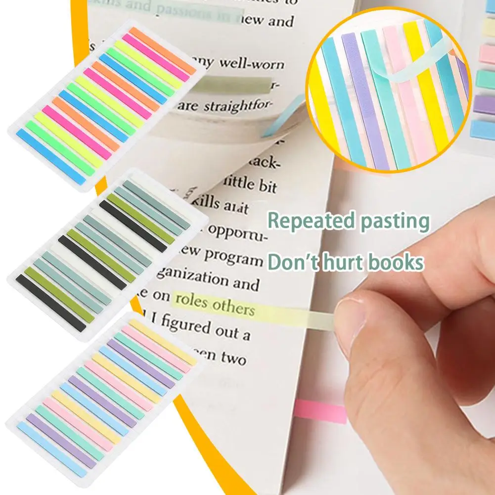 300 Sheets Color Stickers Transparent Fluorescent Supplies School Tabs Page Flags Sticky Stationery Bookmark Note Off F9X2