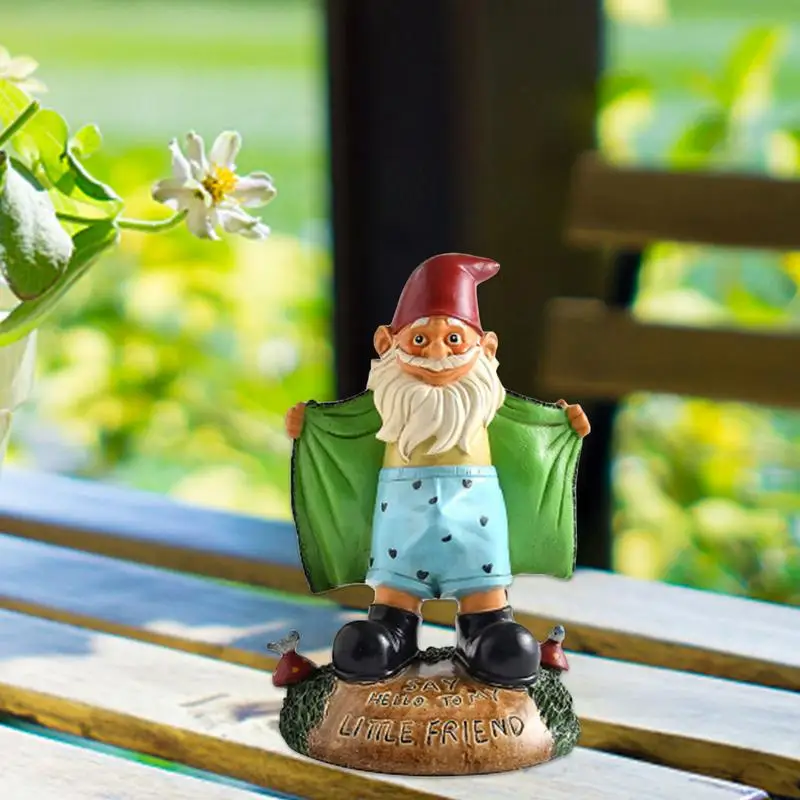 Garden Gnome Statue Outdoor Figurine Lawn Ornaments Dwarf Shows Underpants Garden Gnome Decor For Yard Art Patio Lawn Doorsteps