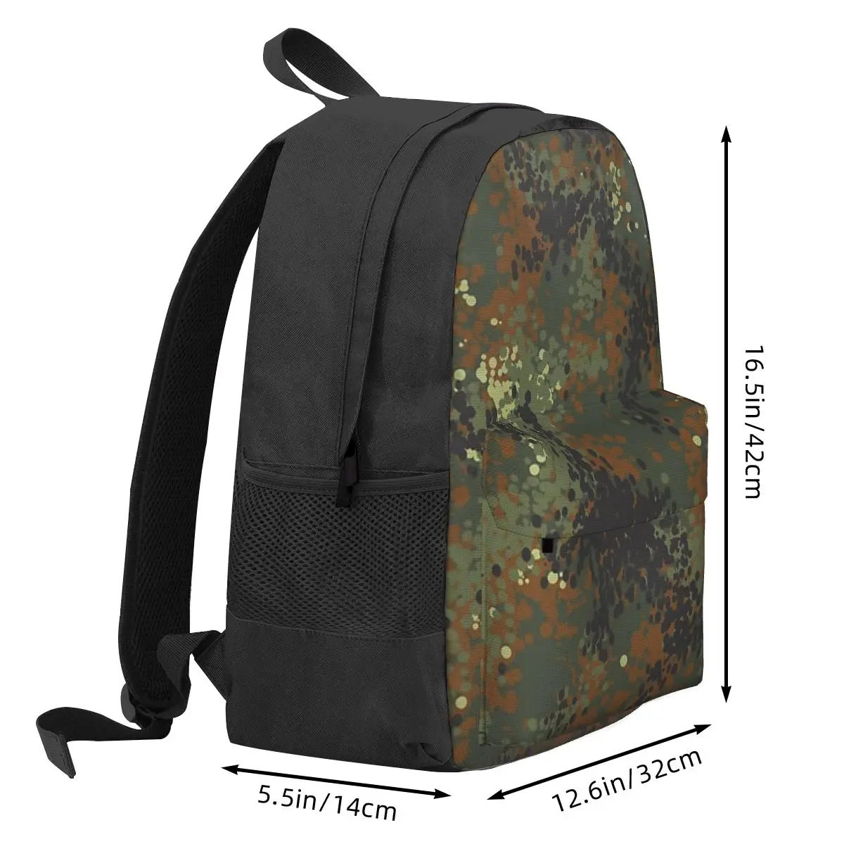 Flecktarn Camouflage Backpack Student BookBag Kids School Bag Laptop Shoulder Bags for Men Women