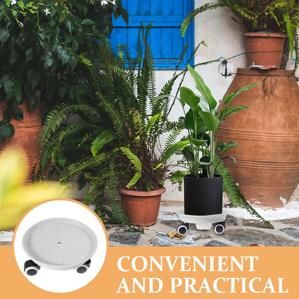 

Round Flower Pot Base 30cm Outer 26cm Inner Nordic Gray Movable Tray Plants Indoor Pots Planter Wheels Mobile Plant Trays Pot