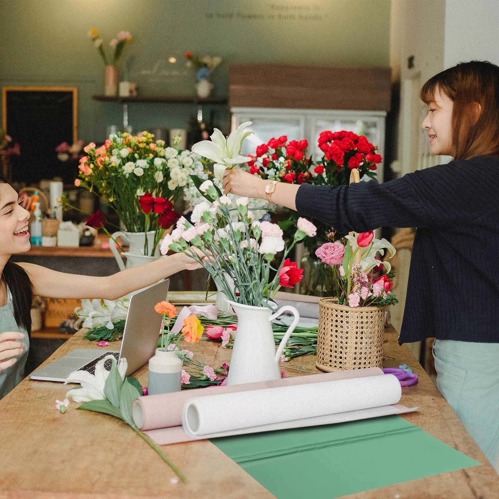 20 قطعة من ورق تغليف الزهور، مواد التعبئة والتغليف لحفلات الزفاف، ديكور الزهور، غلاف هدايا يدوي الصنع، خفيف الوزن وجيد التهوية