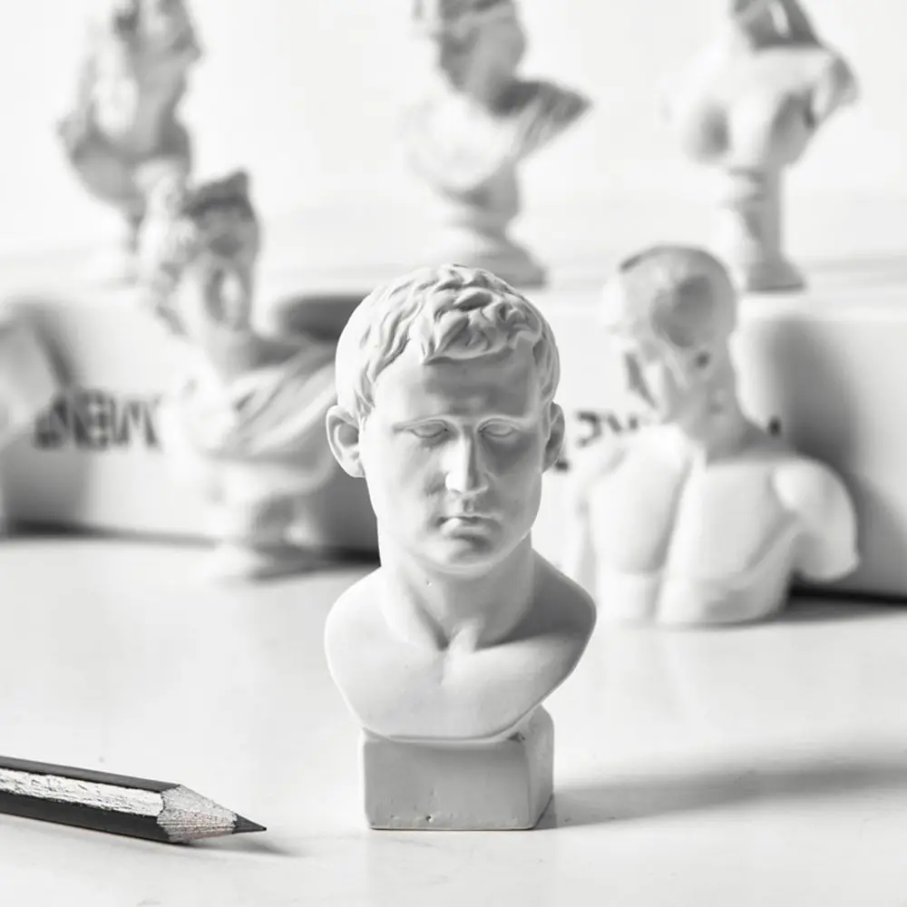 Miniature Home Decor Desktop Ornament Greek Mythology Figurine Gypsum Portraits Plaster Bust Statue Famous Sculpture