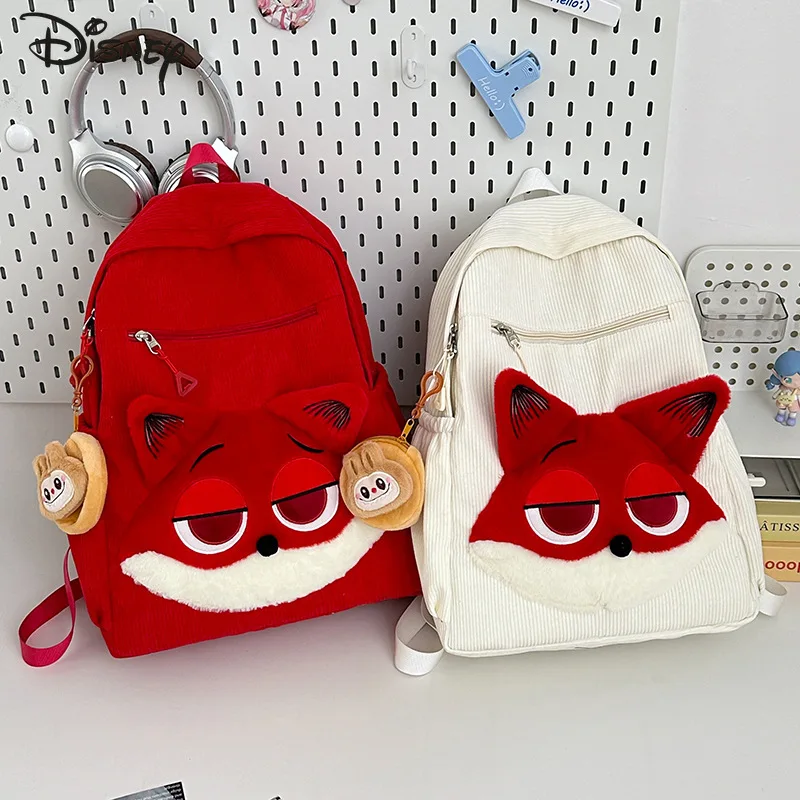 

Disney Fox Nick 2025 New Plush Backpack Cartoon Versatile Large Capacity Cartoon Doll Backpack High Quality Student Backpack