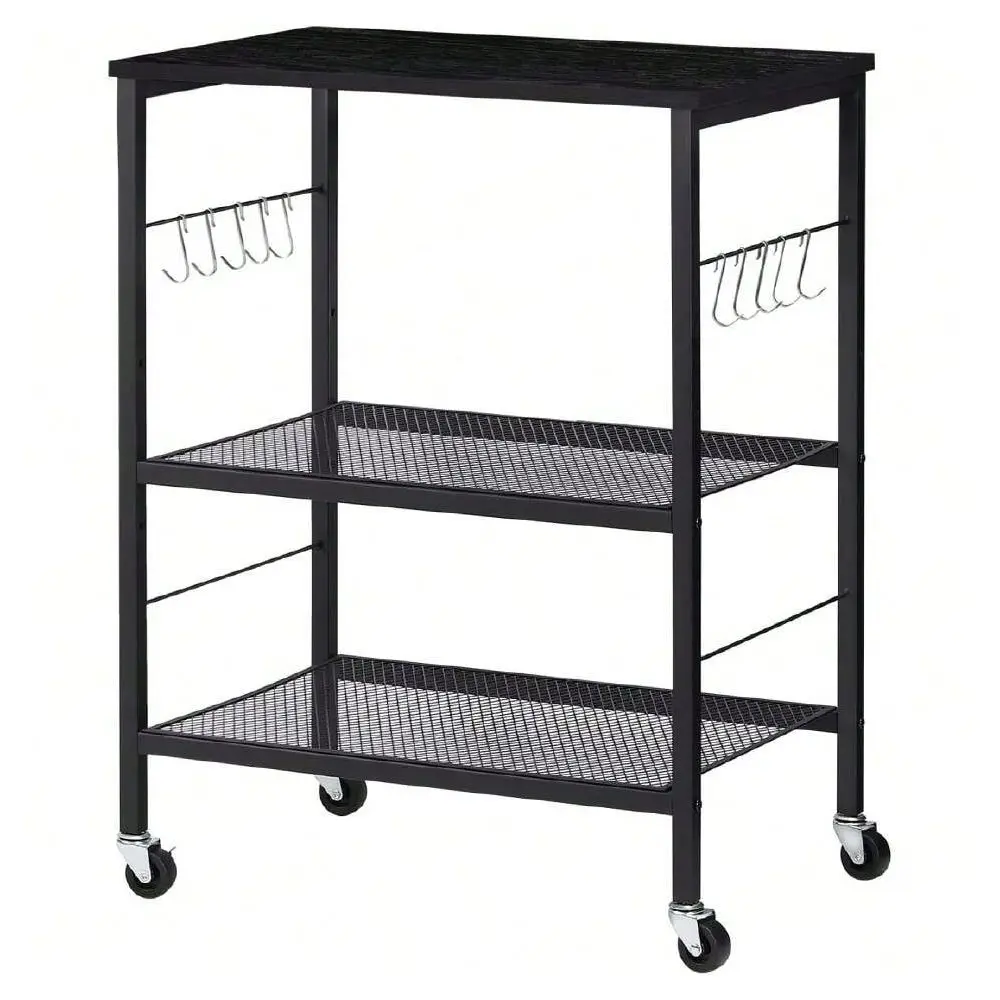 

Kitchen Island And Cart Kitchen OrganizersCart, 3Tier Utility Microwave Bar Coffee Cart Kitchen Storage Shelf On Wheels, Black L