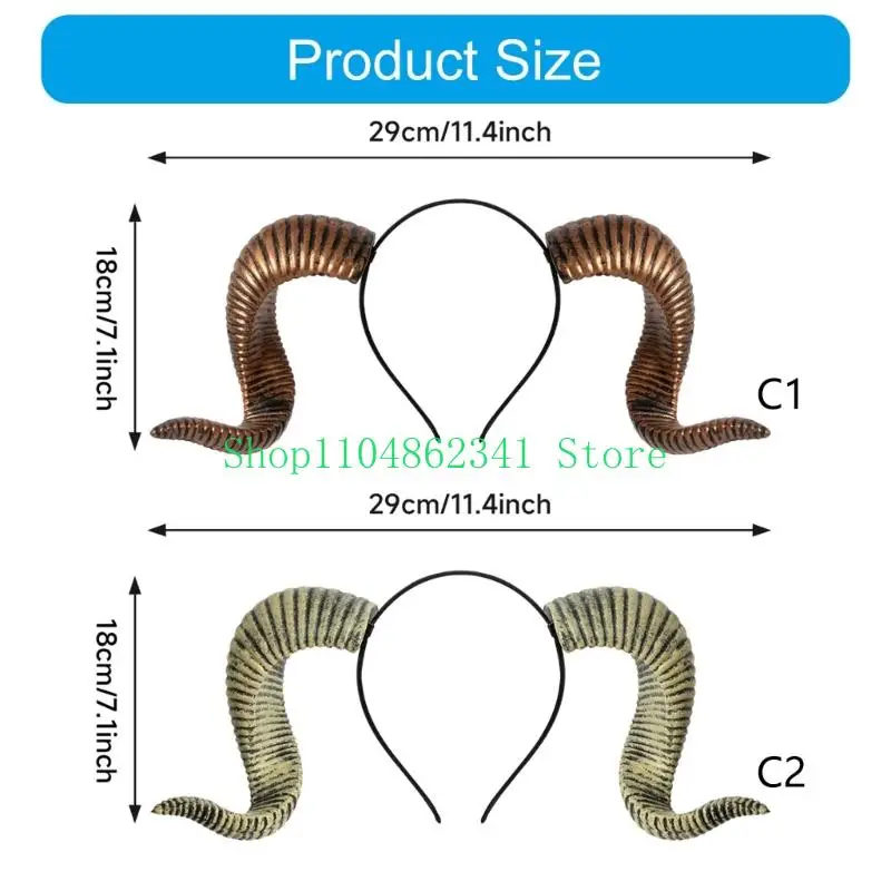 Afneembare geitenhoorn haarband hoofdaccessoire voor kostuum evenement toneelvoorstellingen carnaval feestbijeenkomst hoofdtooi