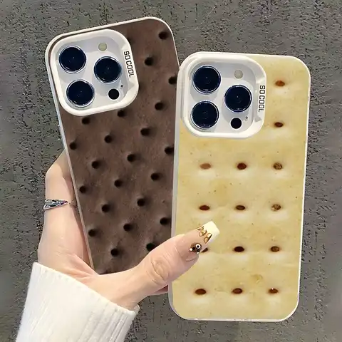 Creative Simulation Soda Crackers Phone Case For iPhone 17,16,15,14,13,12,11,Pro,Max,Plus,SE,Air,Mini Anti Fall IMD White Bumper