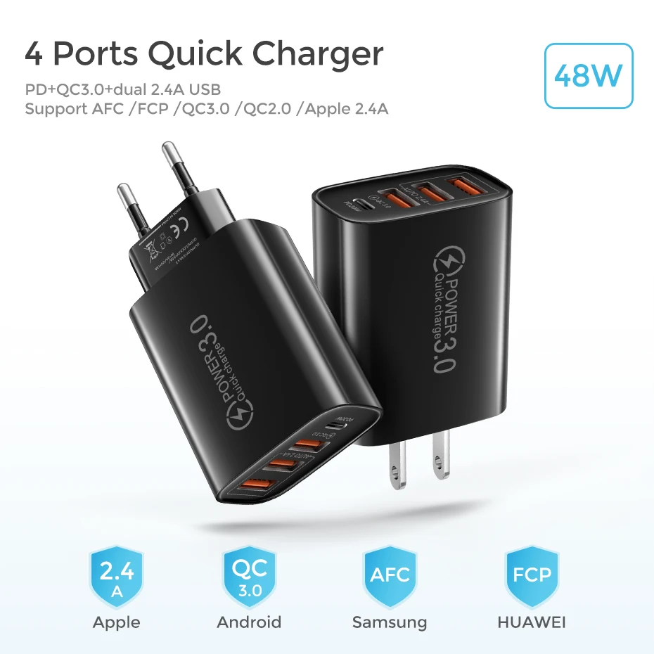 Total 30W USB PD Charger Multi Port Fast Charger Universal Travel Charger Adapter for iPhone Samsung Xiaomi Huawei Quick Charger image 5