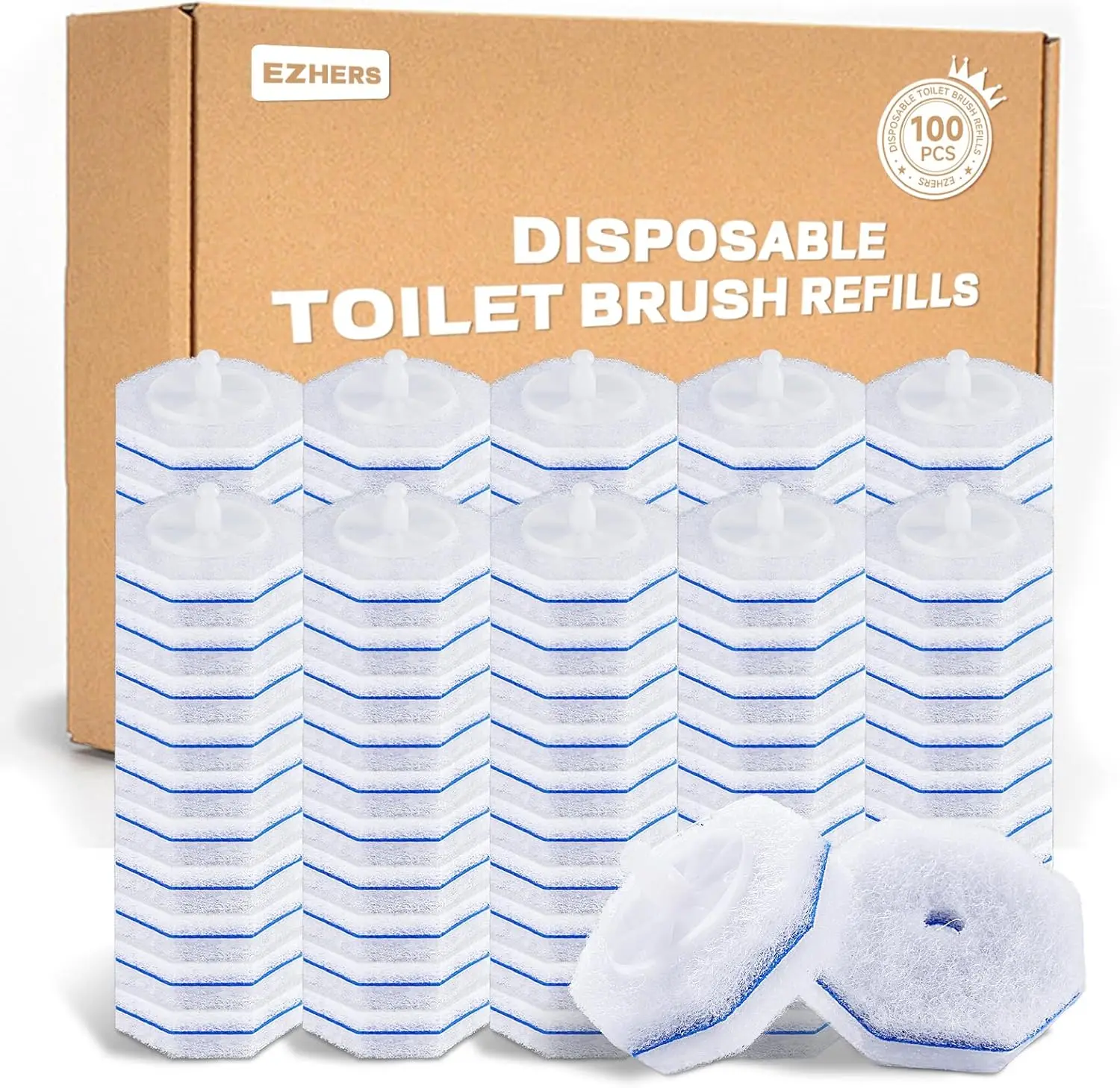 

100 сменных блоков для туалетных палочек, совместимых с Clorox, 5-кратная очищающая сила, для чистки унитазов и высокой эффективности