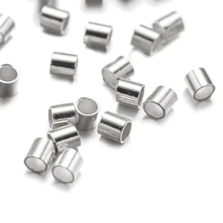 10pcs Authentic 925 Sterling Silver Hypoallergenic Loose Crimp Tube Beads Stoppers for DIY Bracelet Necklace Jewelry Making