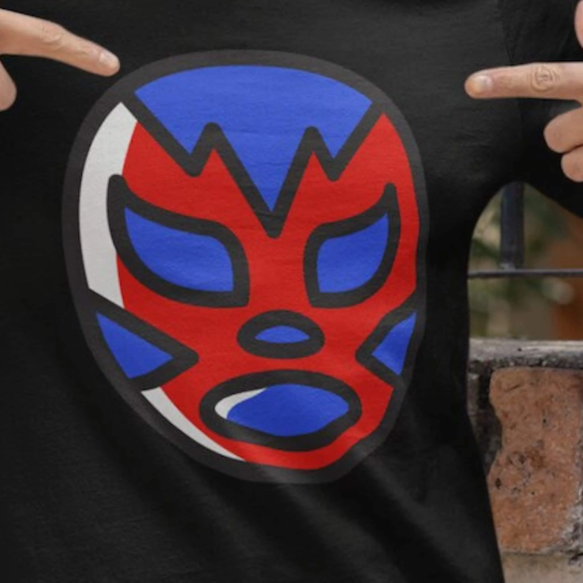 Red White Blue Usa Puerto Rico Cuba Lucha Pro Wrestling T Shirt