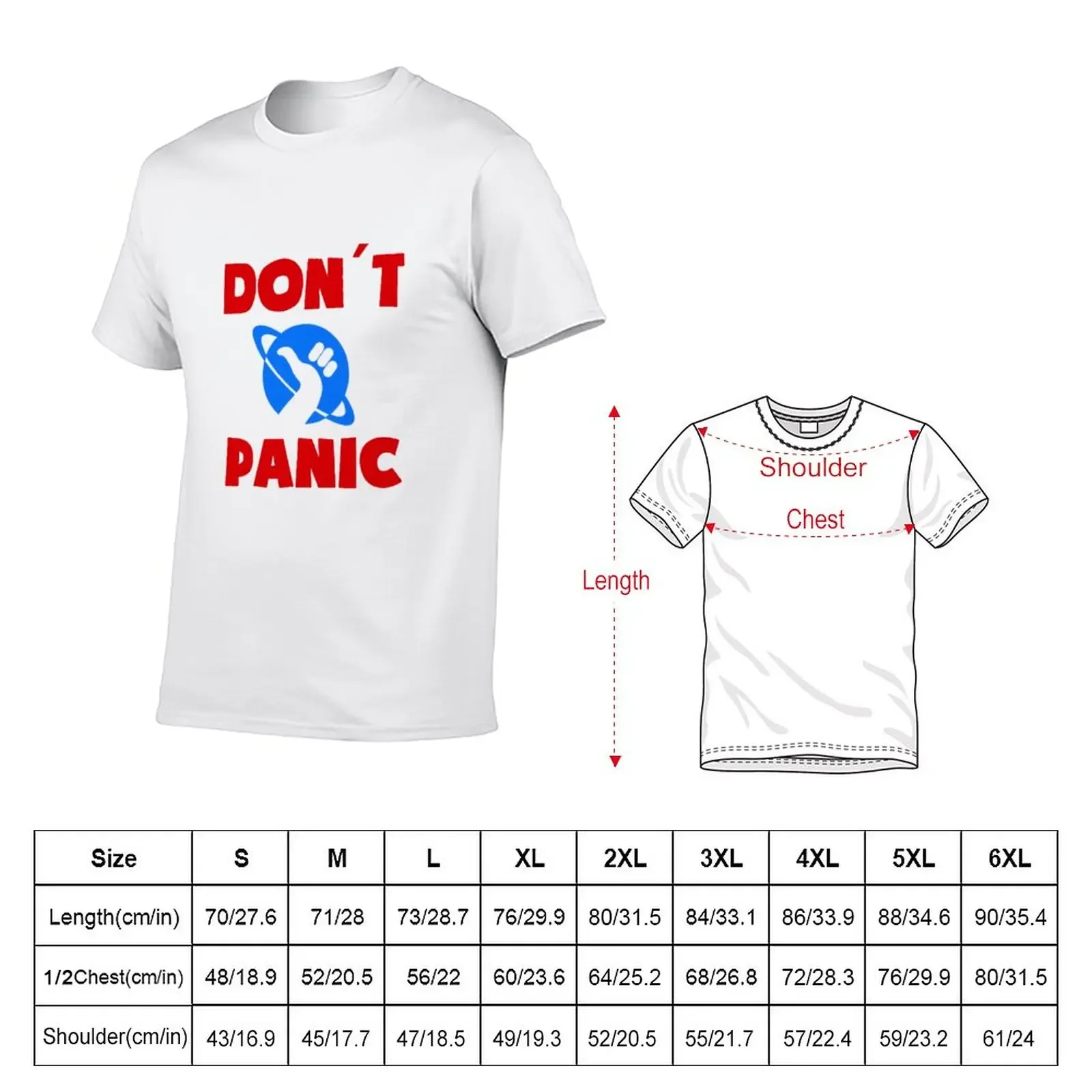 New Don't Panic T-Shirt aesthetic clothes sublime t shirt man clothes Tee shirt mens champion t shirts