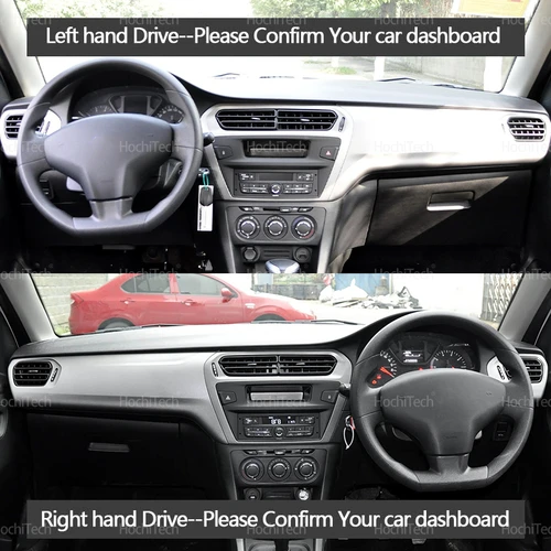 Imagen 2 del producto Para Citroen c-elysee 2012-2018 cubierta de salpicadero de coche alfombrilla para tablero alfombra almohadilla sombrilla capa cojín 2013 2014 2015 2016 2017